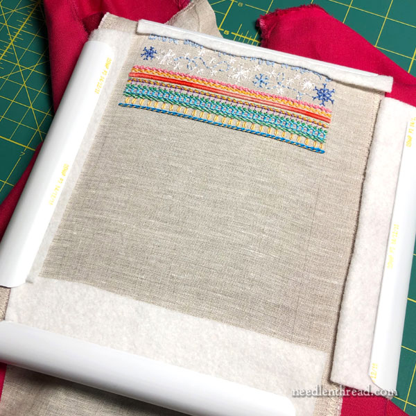 Cross stitch: Using a Qsnap and what to do with extra fabric for large  projects 