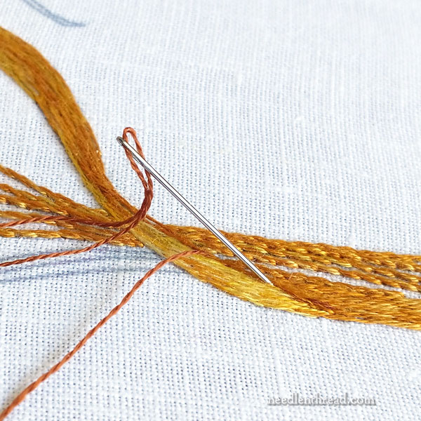 How to Embroider Wheat 5 Ways: satin stitch, long & short stitch