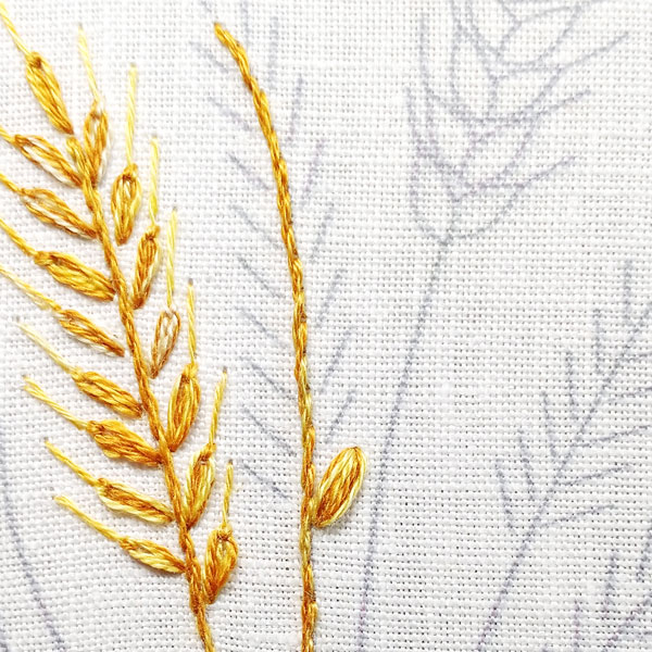 How to embroider wheat five different ways