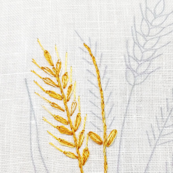 How to embroider wheat five different ways