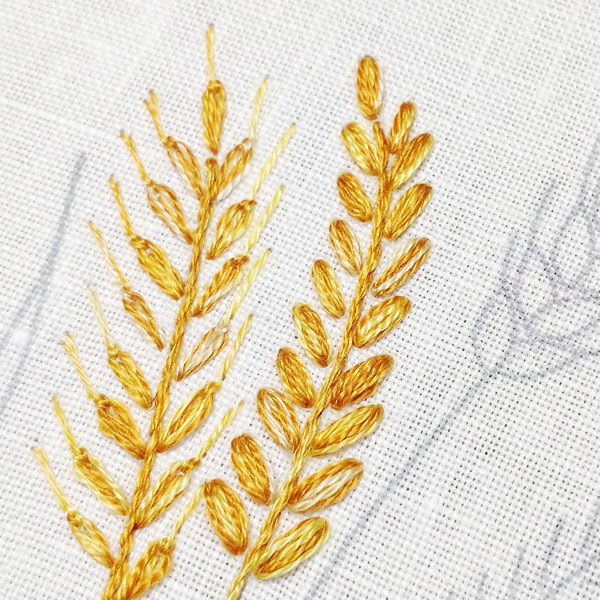 How to embroider wheat five different ways