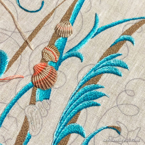 Sea to Stitch Monogram M Seashells