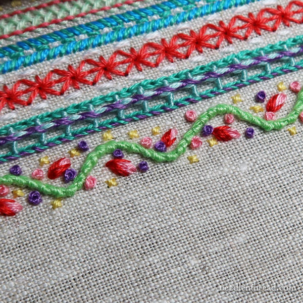 Stitch Fun 2021 embroidered sampler