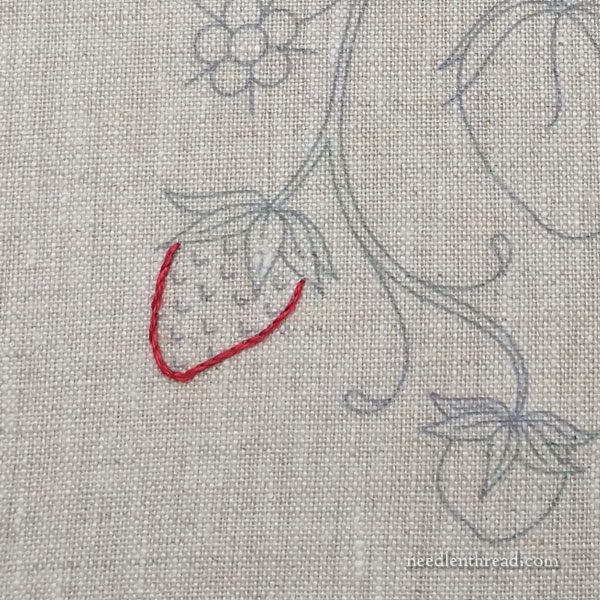Embroidering Strawberries: Tutorial for five ways to stitch strawberries
