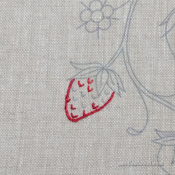 Embroidering Strawberries: Tutorial for five ways to stitch strawberries
