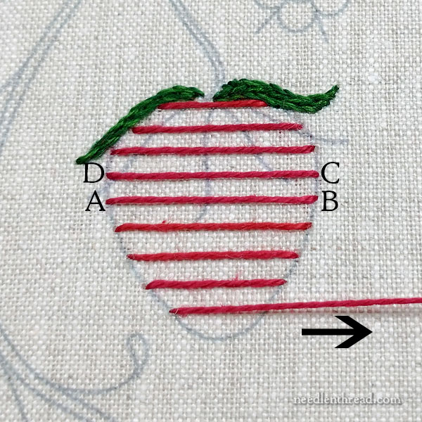 How to Embroider Strawberries: Burden Stitch and Woven Picots