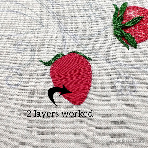 How to Embroider Strawberries: Lattice Work