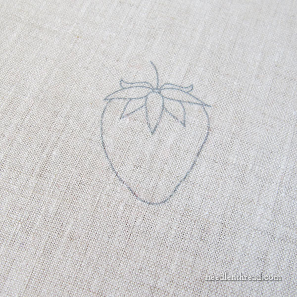 Embroidered Strawberries: Battlement Couching