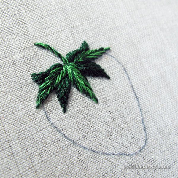Embroidered Strawberries: Battlement Couching