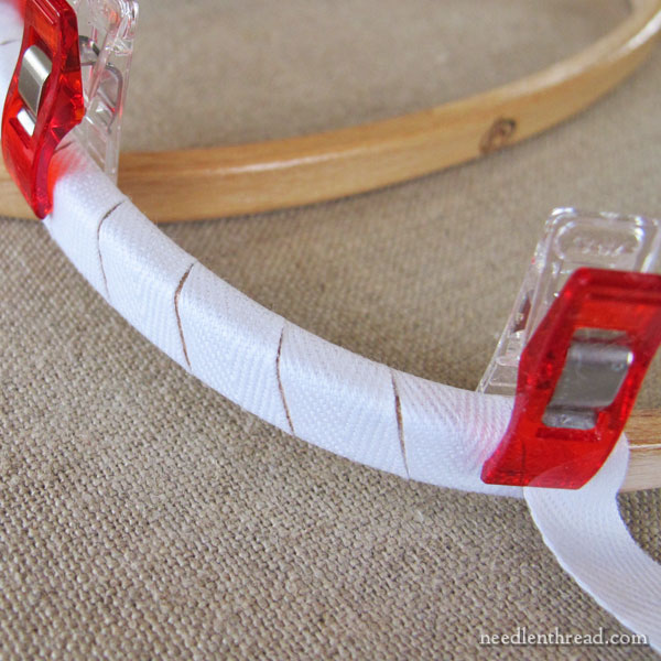 Square round embroidery hoop - tips and binding the hoop