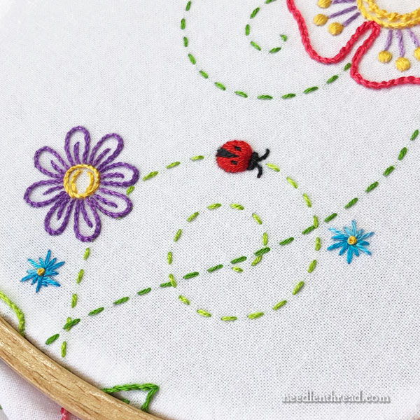 How to Embroider a Ladybug