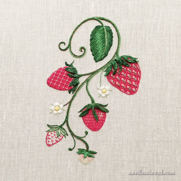 Embroidered Strawberries Tutorials
