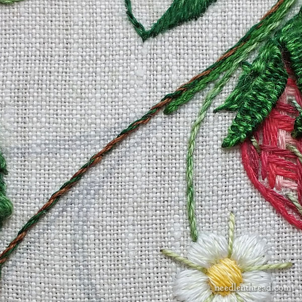 How to Embroider Strawberries - Completed