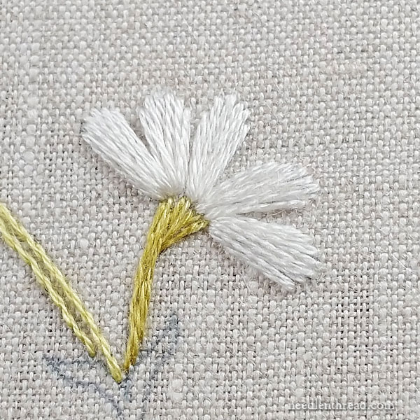 How to Embroider Daisies Part 2: Simple Petals & Stem