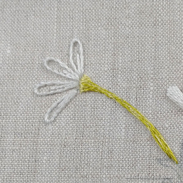 How to Embroider Daisies Part 2: Simple Petals & Stem