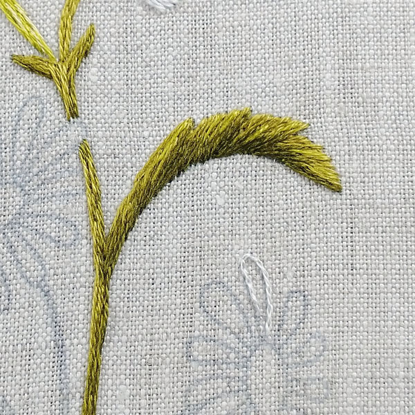 How to embroider daisies, part 3: stems, leaves, and more