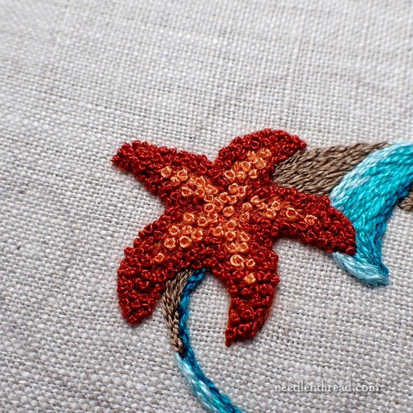 Sea to Stitch monogram M - embroidered seashell