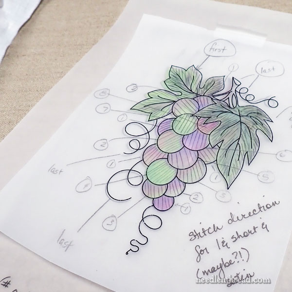 How to Embroider Grapes