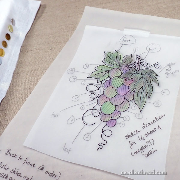 How to Embroider Grapes