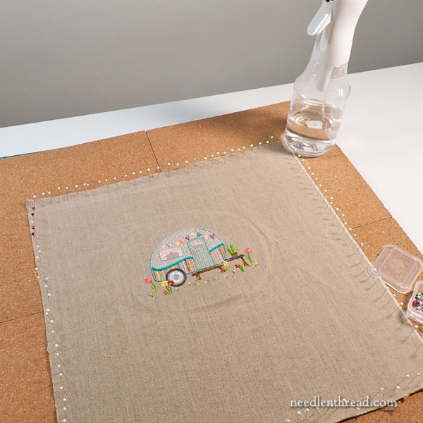 Happy Little Camper embroidery project for summer