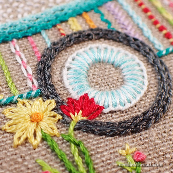 Happy Little Camper embroidery project for summer