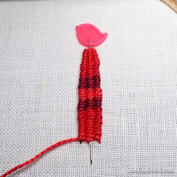 Rolled Woven Picot - embroidery stitch