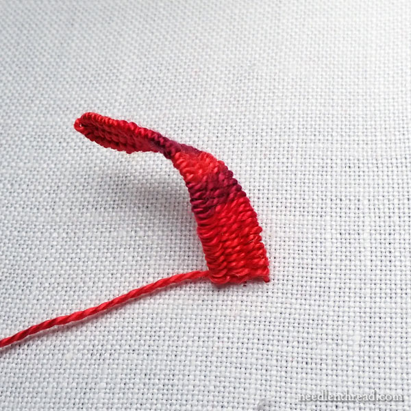 Rolled Woven Picot - embroidery stitch