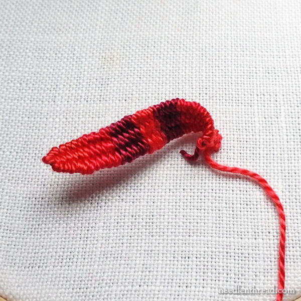 Rolled Woven Picot - embroidery stitch