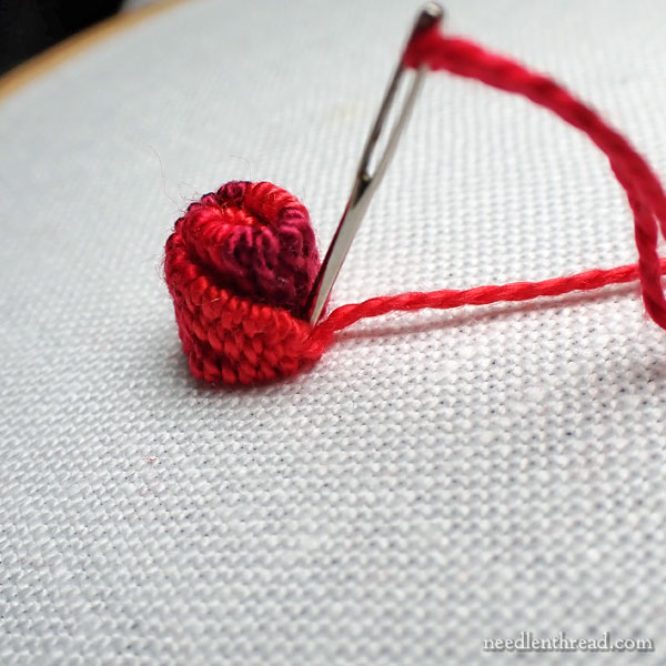 Rolled Woven Picot - embroidery stitch