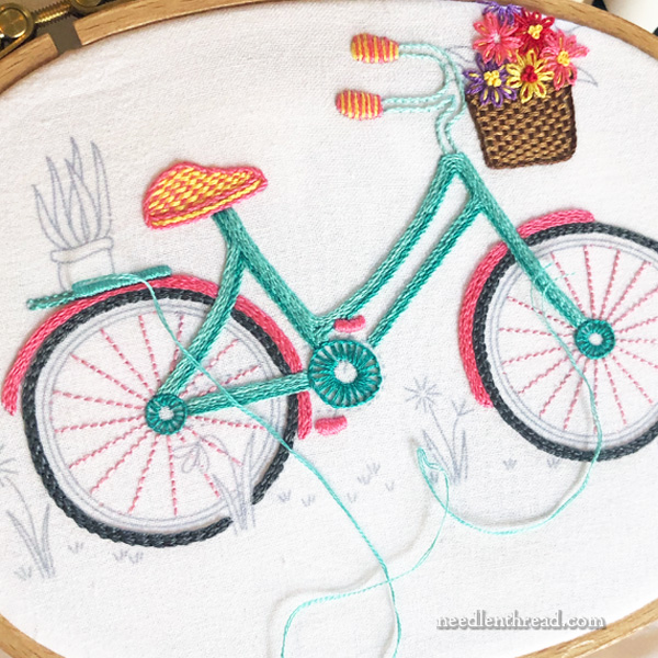 Embroidered Vintage Bike - Summer Wheels on Needle 'n Thread
