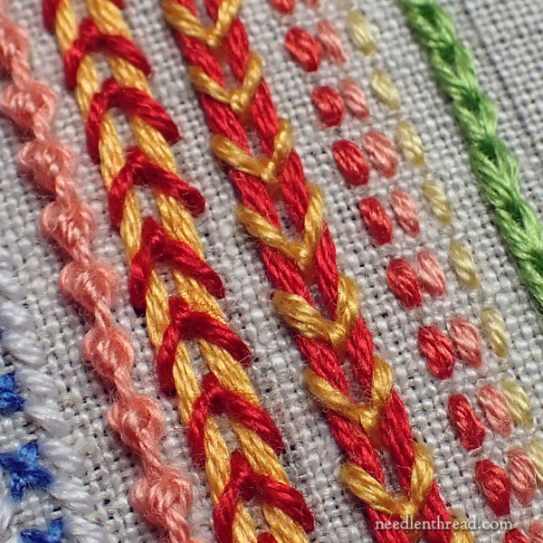 Fly Stitch Couching