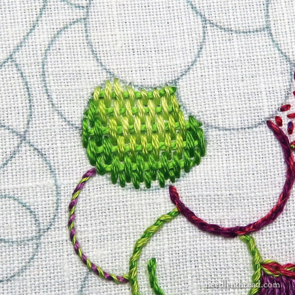 Embroidered Grapes tutorial: fillings and outlines