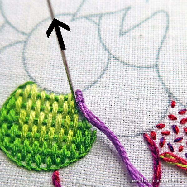 Embroidered Grapes tutorial: fillings and outlines