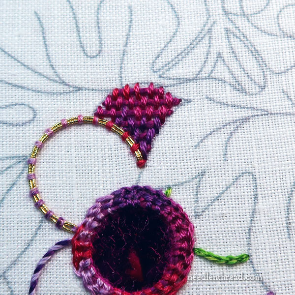 how to embroidery grapes - last grapes