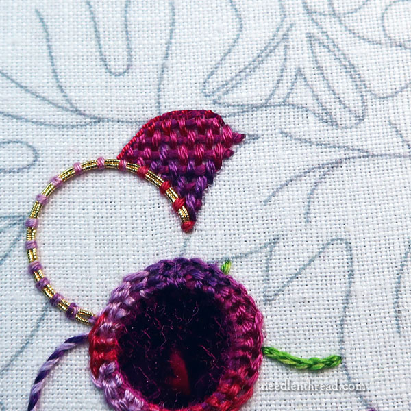 how to embroidery grapes - last grapes