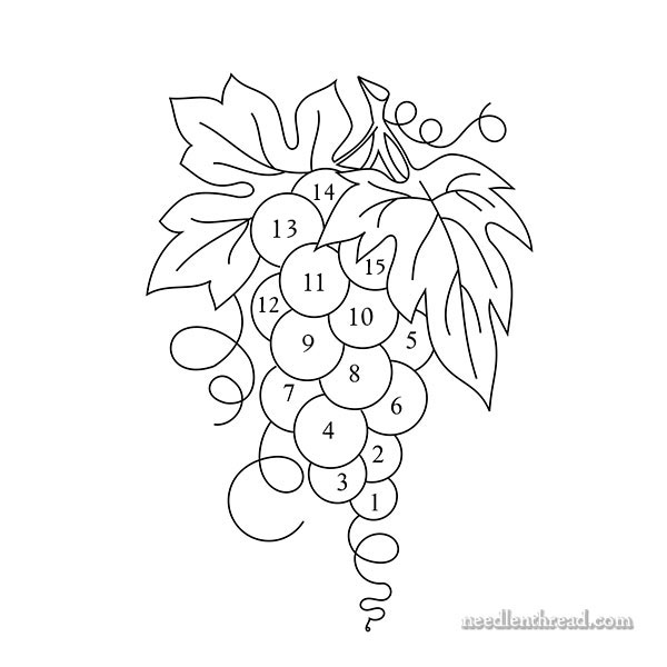 how to embroidery grapes - last grapes