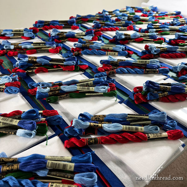 Assembling embroidery kits