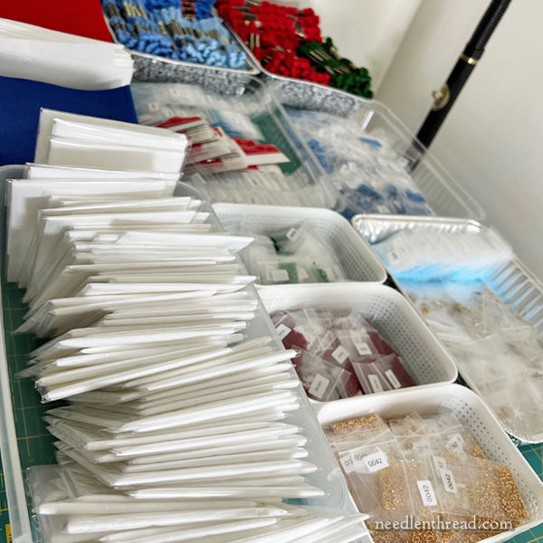 Assembling embroidery kits