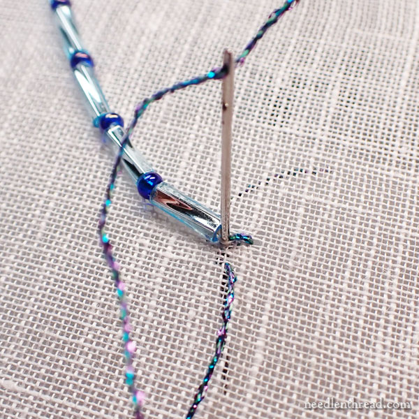 Embroidered dragonfly - tail, eyes, and bits