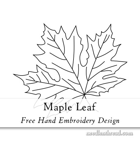 Maple leaf embroidery design