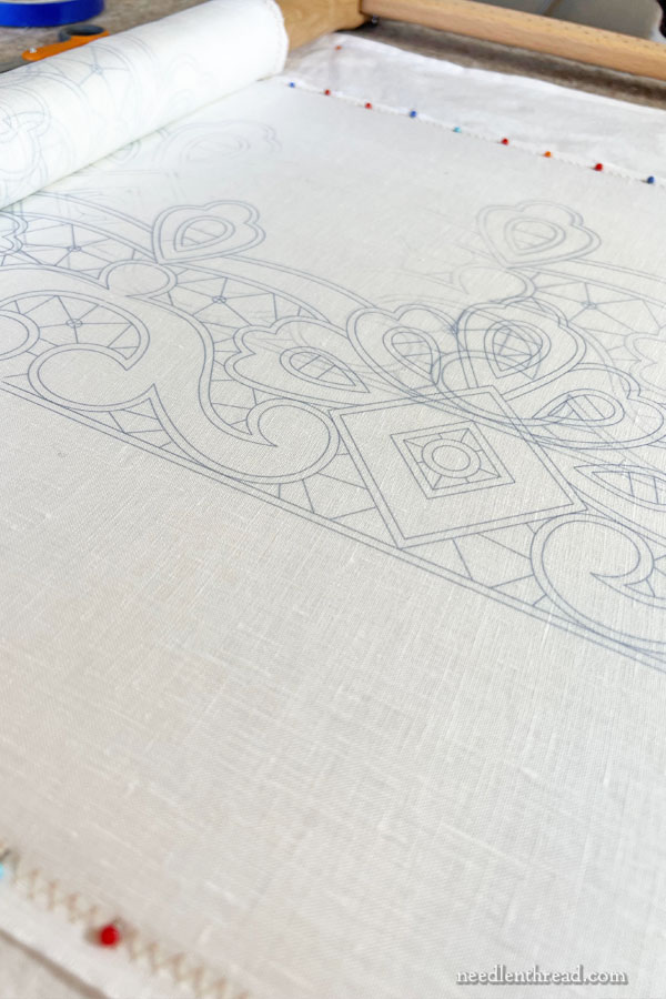 Testing embroidery design transfer methods for big embroidery projects