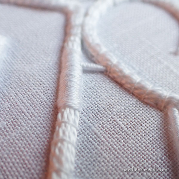 Whitework, cutwork on linen for altar cloths