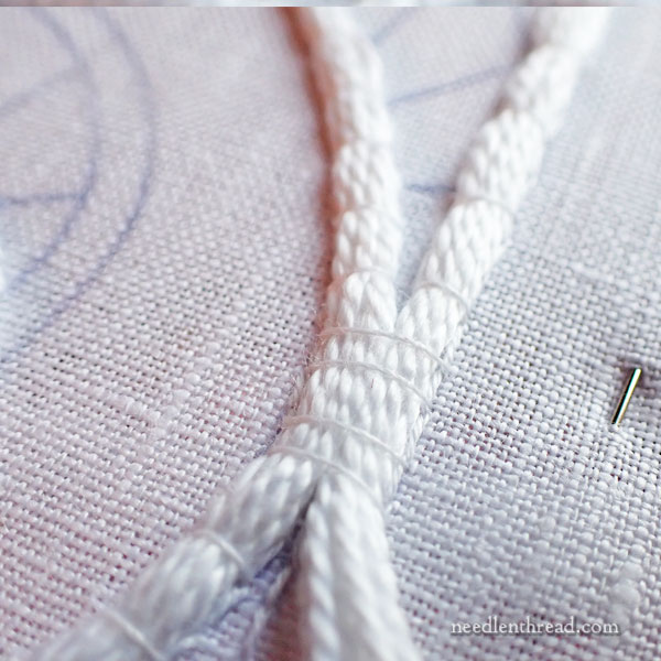 Whitework, cutwork on linen for altar cloths