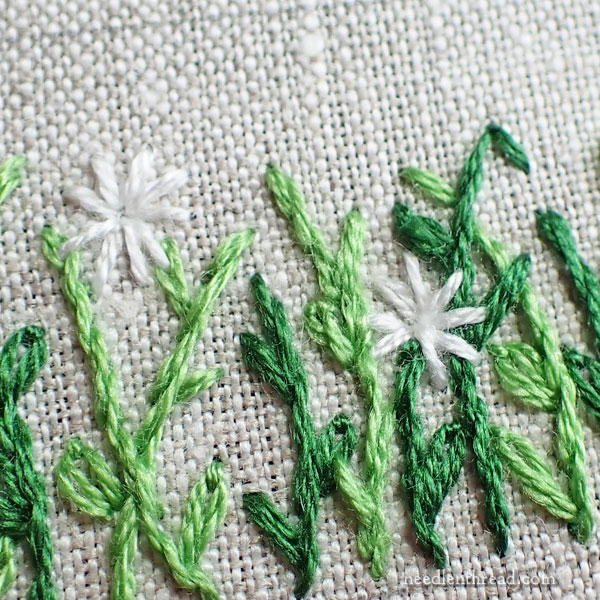 Floss Flowers on Bee-Jeweled Pincushion