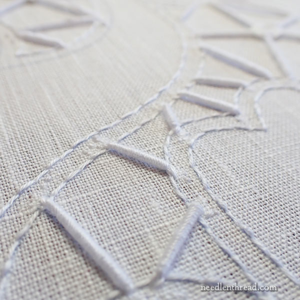 Cutwork embroidery on linen: altar cloth