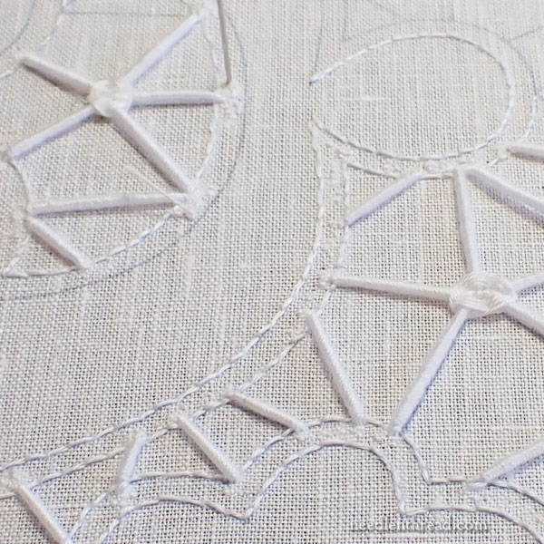 Cutwork embroidery on linen: altar cloth