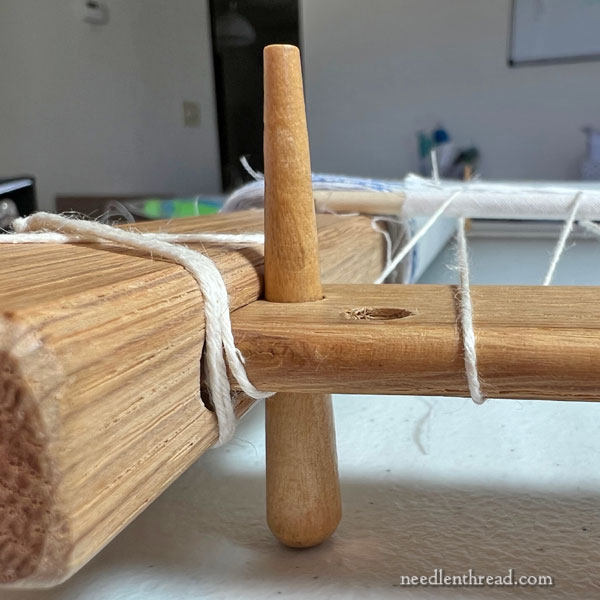 lacing a slate frame for embroidery