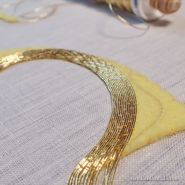 Goldwork Progress – Some, but Not a Lot – NeedlenThread.com