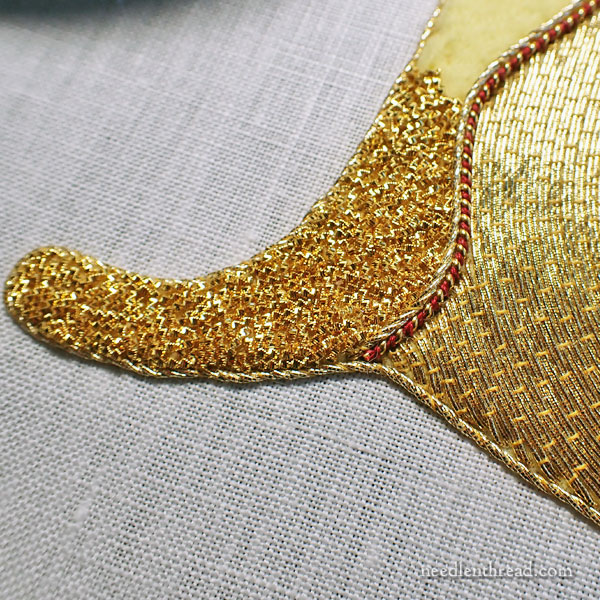 Goldwork Altar Cover lettering