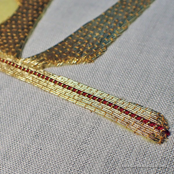 Goldwork Altar Cover lettering